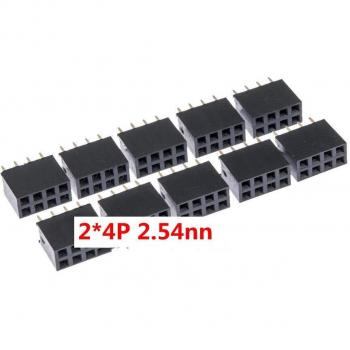 10PCS 2.54mm 2x4 8PIN Female Straight Header Connector