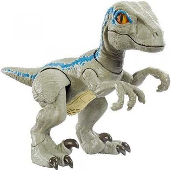 Mattel Jurassic World Primal Pal Blau – Federaktivierte Action-Soundeffekte und bewegliche Hals-, Schulter-, Schwanz- sowie Fußbewegungen
