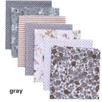 7pcs Printed Cotton Fabric Squares - 25x25cm for Sewing