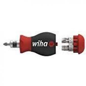 Wiha Stubby Screwdriver with Bit Magazine and 7 Double Bits