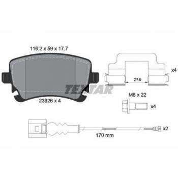 TEXTAR 2332602 Kit de plaquettes de frein, frein à disque,Plaquettes de frein VW