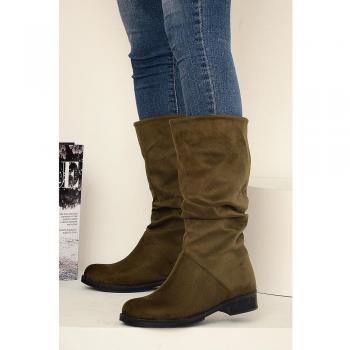 Botas de mujer con tacón grueso de gamuza A112-20Suede
