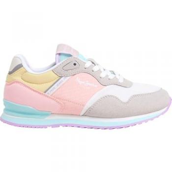 Scarpe Pepe Jeans London Print Beige Rosa Blu Giallo Junior - 32